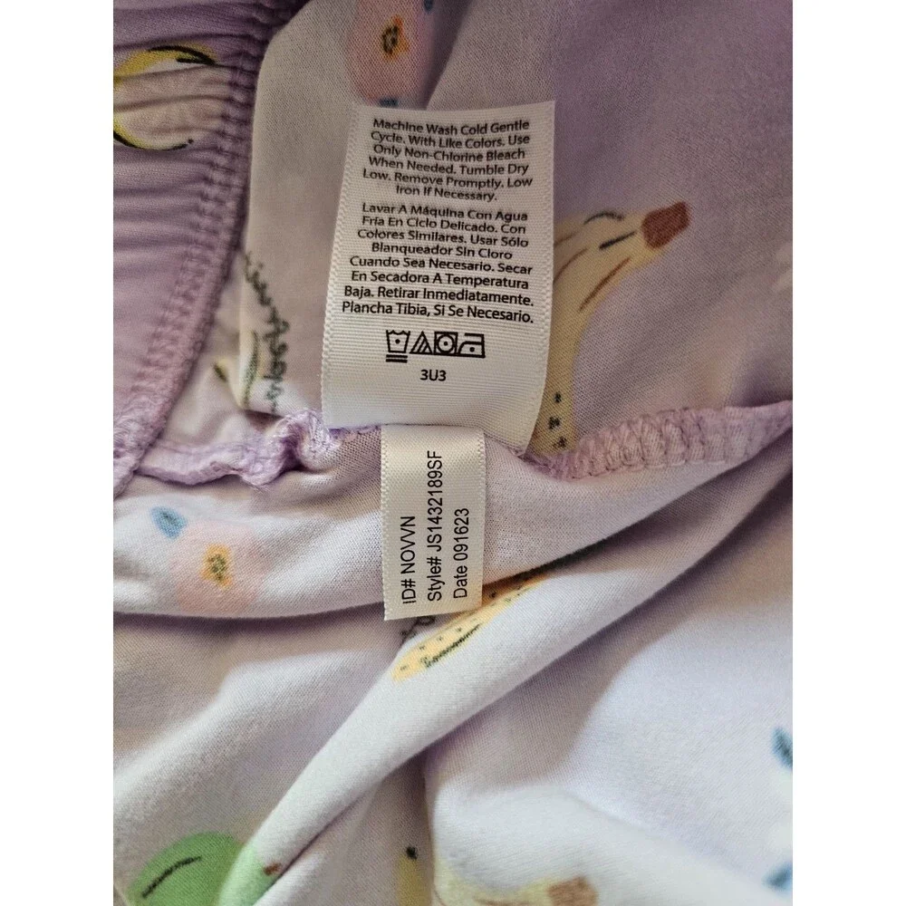 Joyspun NWT Womens 2X Pajama Set Purple Fruit Print Button Front Short Sleeve
